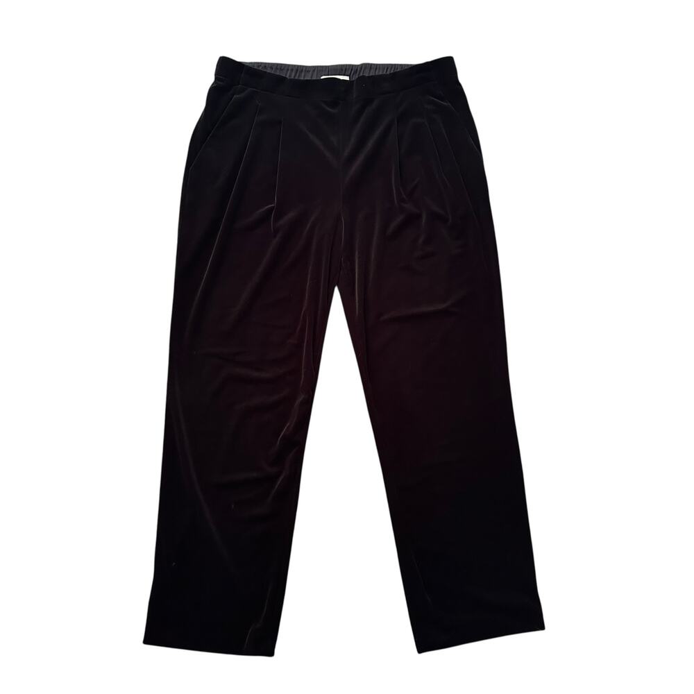 Lafayette 148 black velvet straight leg pants size M